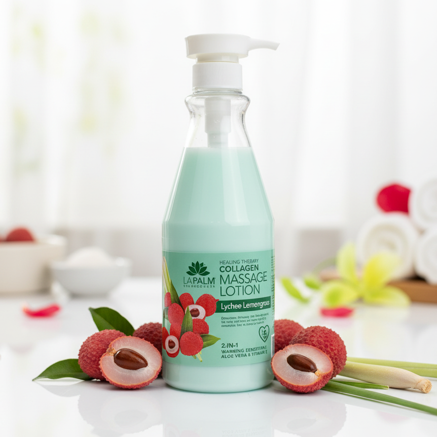 Healing Therapy Collagen Massage Lotion - Lychee Lemongrass