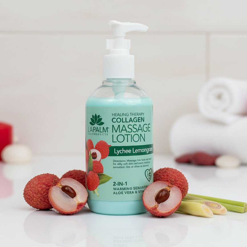 Healing Therapy Collagen Massage Lotion - Lychee Lemongrass - Image 2