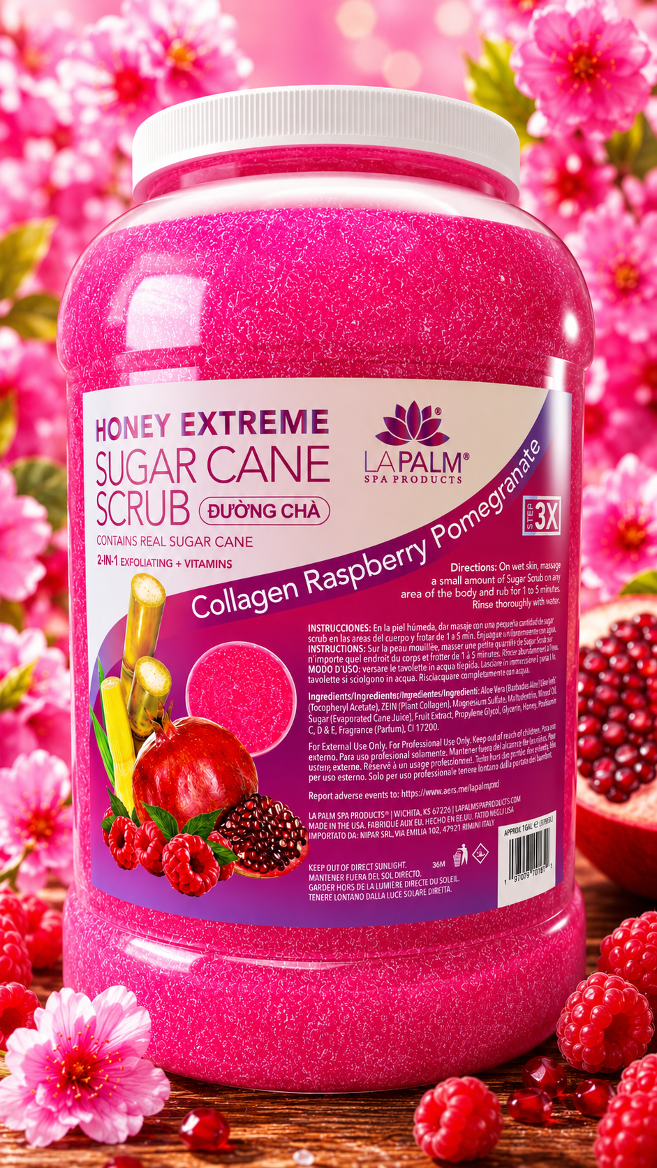 Honey Extreme Sugar Cane Scrub Raspberry Pomegranate - Image 2